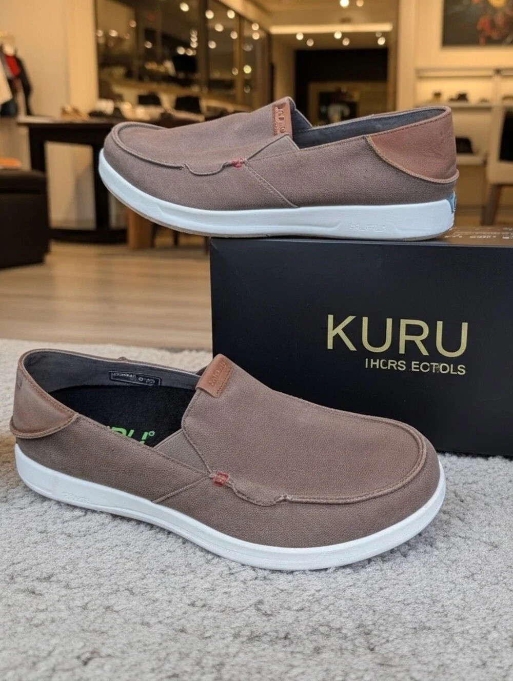 Kuru Pace Walnut Brown Orthopedic Arch Supportive Slip On Deck Shoes 9.5M